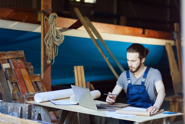 Young shipbuilding engineer